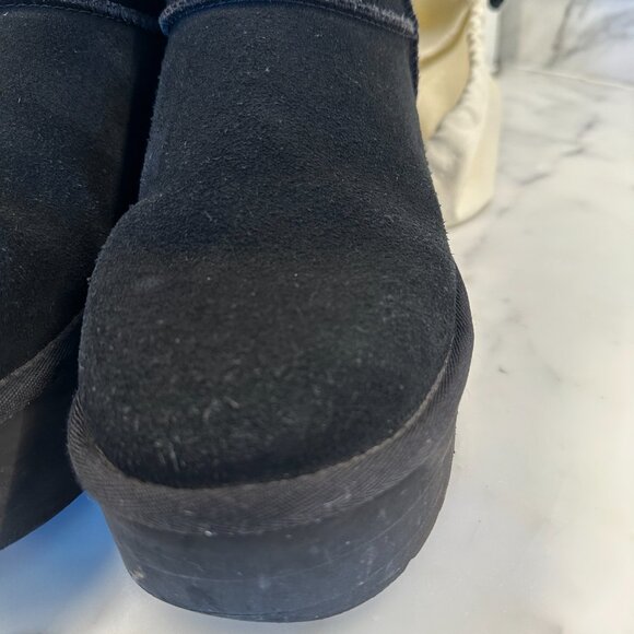 UGG Womens Classic Mini Platform Boots Black Size 10 - Picture 5 of 11
